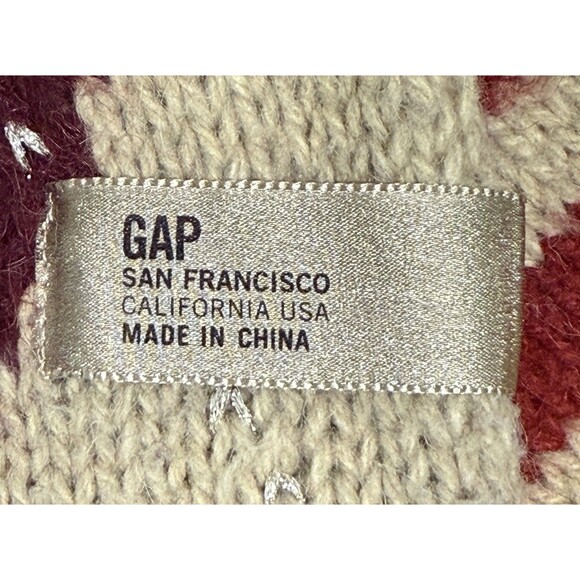 Gap Reversible Argyle Stripe Chunky Knit Scarf Alpaca Wool Blend Preppy Retro - Picture 3 of 6
